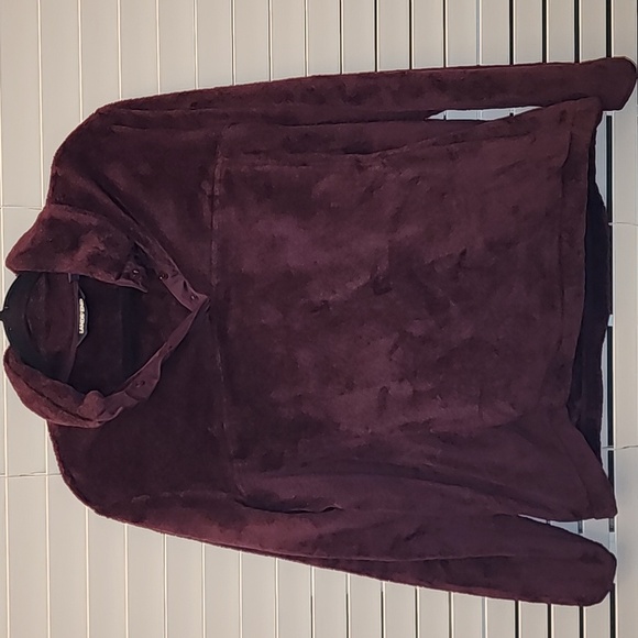 Girl’s XL 18 LANDS’ END KIDS Purple/Maroon Plush Fleece Pullover Jacket - Picture 1 of 4